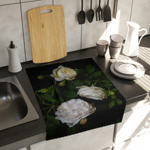Load image into Gallery viewer, White Roses Tea Towel
